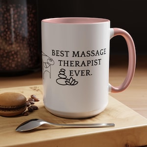 Best Massage Therapist Mug, 11oz, 15oz, Gift for Masseuse, Cute Tea Cup, Funny Ceramic Drinkware massage therapist gift