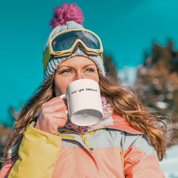 ski lover ski enthusiast coffee tea outdoor winter sport downhill skiing adventurer adrenaline junkie olympic sport snow Ceramic Mug 15oz