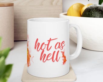 Menopause Mug, Hot Flaming Ceramic Mug, Funny Coffee Cup, Women's Gift, Humorous Tea Mug, Heat Change Cup