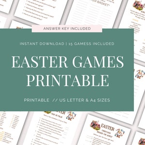 Easter Games Printable Party Games Easter Printable Game Bundle for ...