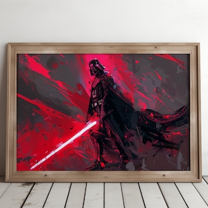 Vader Unleashed - Star Wars poster, Digital Download, Darth Vader, Printable Wall Art Decor of iconic Star Wars villain