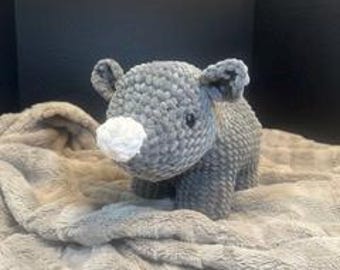 Crochet Pattern Rhino Stuffie