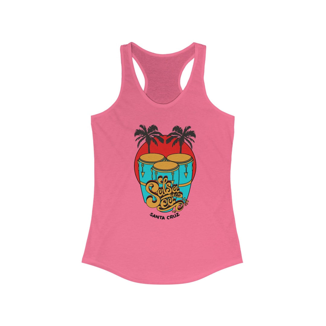 Salsa by the Sea Official Women's Ideal Racerback Tank, Congas Design