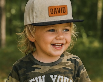 Personalized Snapback Hat, Flat Bill, Custom Infant Toddler Kids Youth Snapback Hat, Trucker Mesh Back Hat Boy, Boy Name Hat, Girl Name Hat
