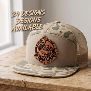 Kapelusz myśliwski z kamuflażem, czapka z daszkiem z naszywką Waterfowl Gold Trucker, autentyczny snapback Richardson, prezent Marsh Life dla taty, prezent urodzinowy dla myśliwego