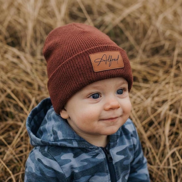 Personalized Name Beanie Kids & Babies Hat – Custom Engraved Winter Hat