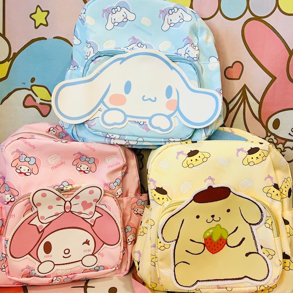 Kawaii Sanrio Cinnamoroll My Melody Pompompurin Book Bag Student Backpack Bag Gift