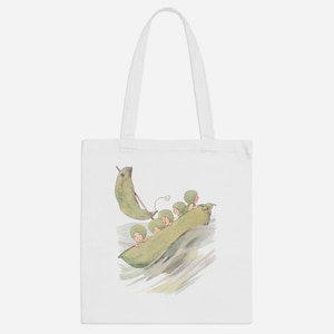 Vintage Art Cotton Tote Bag: M.T. Ross Whimsical Illustration