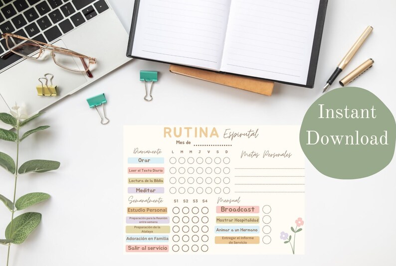 JW Rutina Espiritual Checklist. JW Carga Digital. JW Gifts in Spanish ...