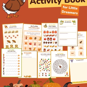 Autumn Activity Book for Kids | Fall Printable Games & Worksheets | Tracing, Drawing, Writing, Scavenger Hunt, Preschool, 1st Grade Fun