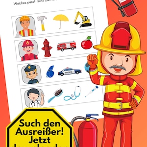 Berufe für Kinder | Printable „Was passt nicht?“ | Community Helper Arbeitsblatt | PDF zum Ausdrucken | Vorschule Lernspiel