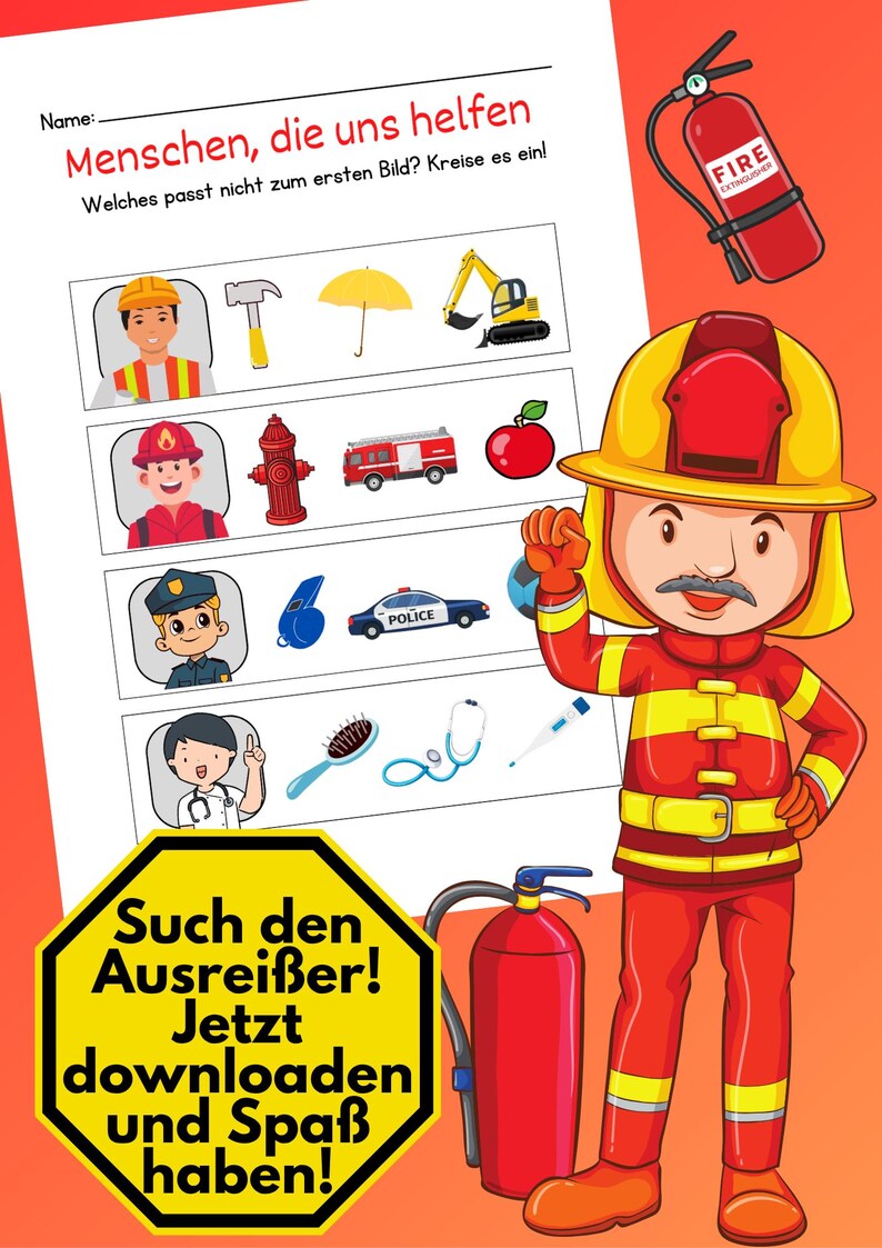 Berufe Für Kinder | Printable „was Passt Nicht?“ | Community Helper