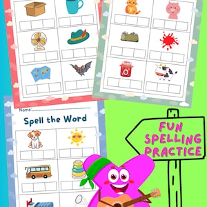 3-Letter Word Spelling Worksheets for Kids – Fun Printable Phonics Activity – Preschool & Kindergarten Learning PDF
