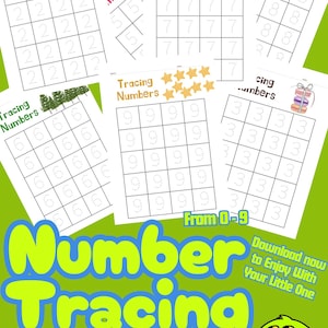 Number Tracing Worksheets for Kids | 0-9 Printable for Preschool & Toddlers | Learn to Write Numbers | Pre-K Math Activity | Homeschool PDF