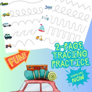 Toddler Quiet Time & Travel Activity - Car Tracing Sheets – Toddler Travel Activity, Pre-Writing Practice (PDF Pattern) Ages 2-4