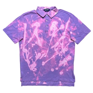 Ralph Lauren Vintage Y2K Polo Shirt Mens Large Custom Bleach Tie Dye Streetwear Punk Preppy Old Money Retro Grunge 2000s 90s