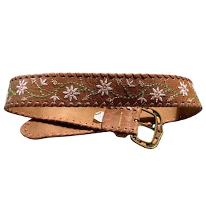 Abercrombie & Fitch  Cotton Woven  Cream Belt with Brown Leather Accents Abercrombie & Fitch Cotton Woven Cream Belt with Brown  main image 4