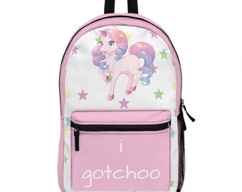 Unicorn Backpack Pink, Cute Pony with horn, I gotchoo for school or fun. Multi color options available FREE Ship. Back to school bags bag