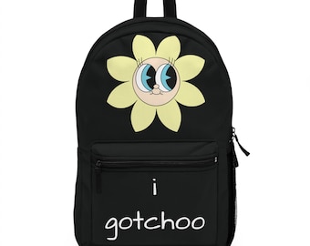 Flower Backpack, Big Eyes on Black Pack, I gotchoo for school or fun. Multiple color options available. FREE Shipping