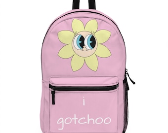 Flower Backpack, Big Eyes on Pink Pack, I gotchoo for school or fun. Multiple color options available FREE Shipping. Back to school bags bag