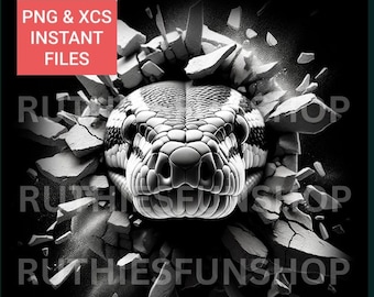 Ball Python Image 3D Laser Engraving Files Or For Printing Wall Art And Crafts: PNG & XCS (Digital Download