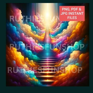 Stairway To Heaven - PNG/Jpg/PDF Instant Files Mugs, Bags, Wall Art, Scrapbooking, Wraps, Printing Too, Commercial Use Ok