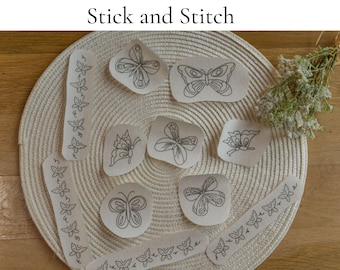 Butterfly Embroidery Stick and Stitch Patterns: Water Soluble Transfers