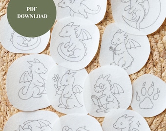 Baby Dragon Stick and Stitch Embroidery Patterns PDF Download
