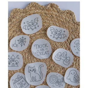 Stick and Stitch Halloween Stick and Stitch Embroidery Pattern Cute Halloween Ghost, Candy, Bat, Spider & More Beginner Friendly
