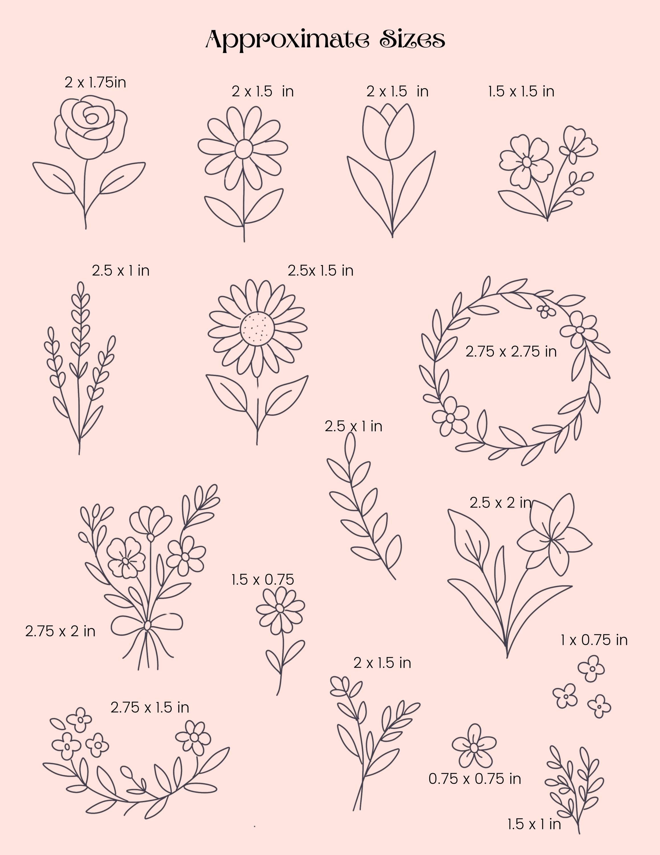 Floral Stick and Stitch Embroidery Pattern Stickers | Wildflower, Daisy ...