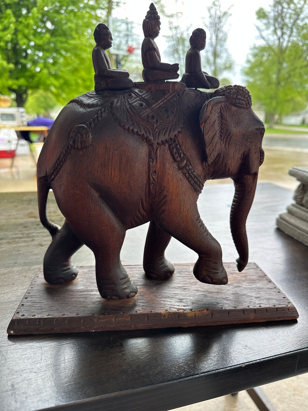 8” Wooden Ganesha Statue Hand Carved Ganesha Idol Elephant - Etsy