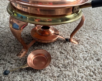 Vintage Copper and Brass Plated Chafing Dish