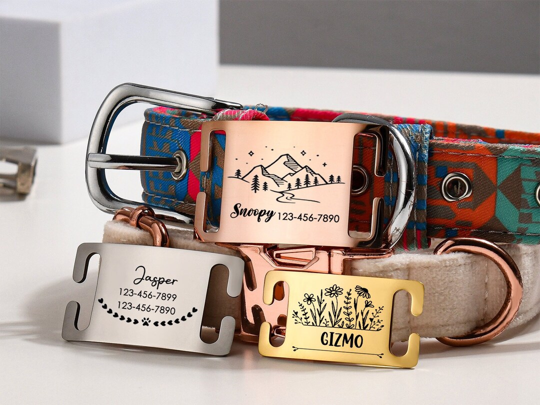 Stainless Steel No Jingle Silent Pet Dog Tag,slide on Collars Dog Tag ...