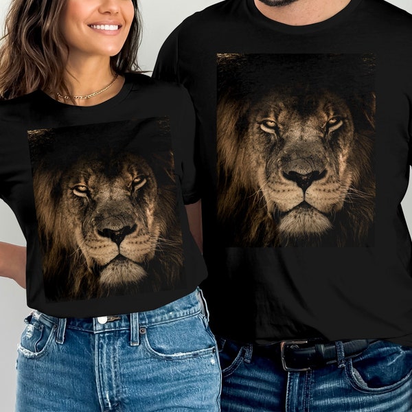 Lion King Stylish Graphic T-Shirt, Unisex Casual Wear, Artistic Image Printed Tee, High Quality Cotton Shirt, Trendy Everyday Top, Majestic