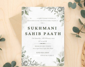 Modern Sukhmani Sahib Paath/ Path Invitations