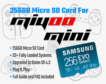 Onion OS 4.3 256GB Micro SD Card for Miyoo Mini Fully Loaded - Retro Upgrade