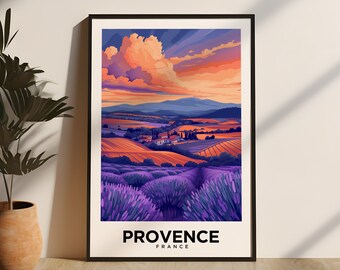 Provence France Vintage Framed or Unframed Museum Quality Enhanced Matte Globetrotter Travel Poster