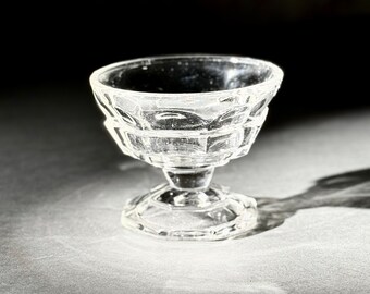 Vintage Tea Room Clear Crystal Sherbet Chalice Deco Glass Art by Indiana Glass Co