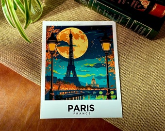 Paris France Vintage Travel Poster, Paris Destination Print, Paris France Home Decor, Paris Souvenir Wall Hanging