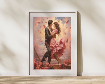 Romantic Couple Valentines Day Love Digital Download Wall Art Print Gift for Her 4