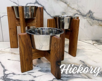 Solid Hardwood Elevated Pet Bowl Stand