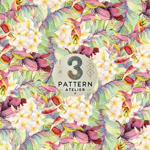 Vintage Retro Dainty Spring Floral Flower Tropical Repeat Seamless Fabric Pattern