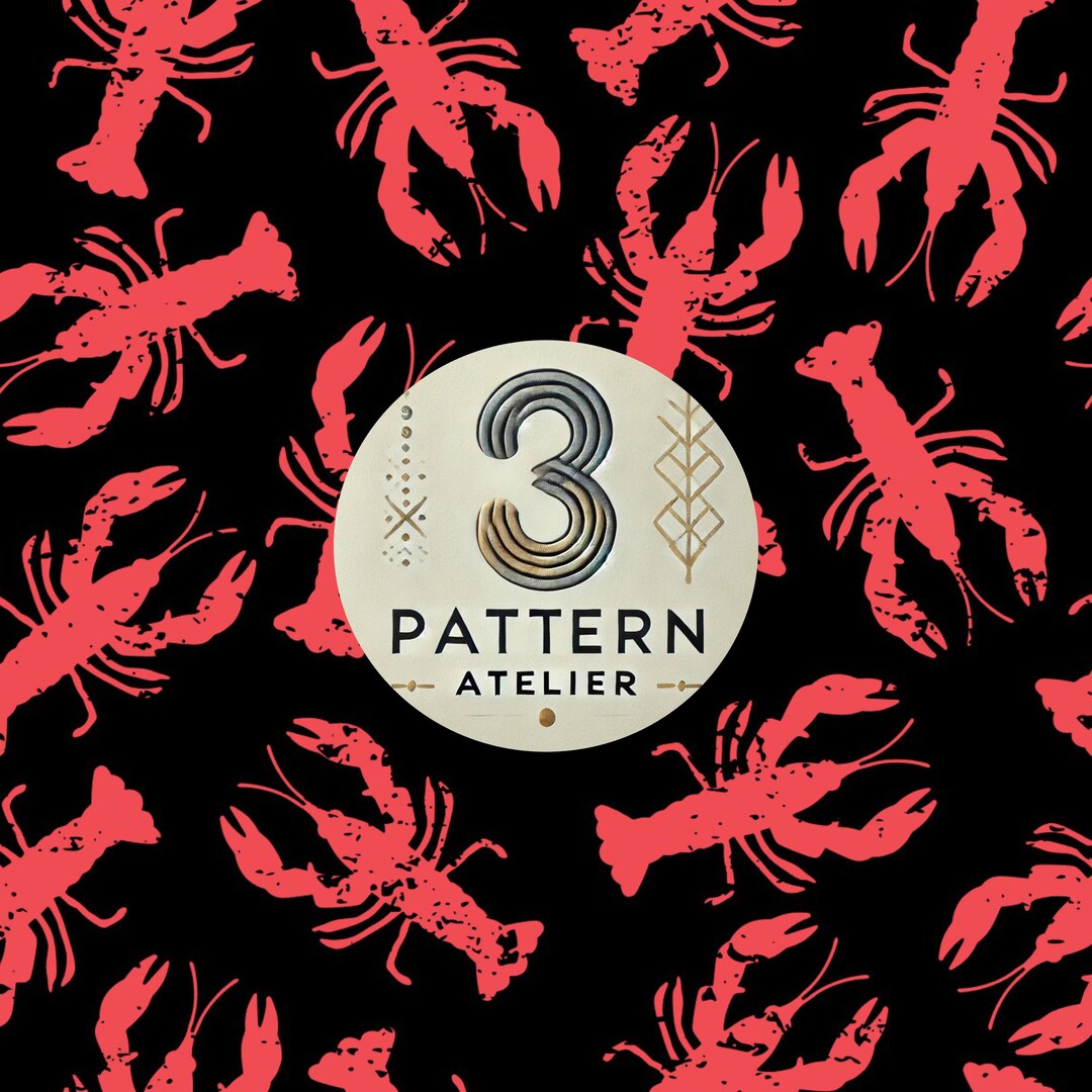 Crawdad Shell Pattern Crawfish Boil Southern Mud Bug Crawdad Lousiana Seamless Repeat Pattern ...