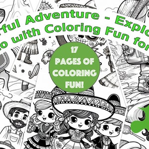 17 Easy Coloring Pages For Kids, Mexico, Español, Preschool Children, Coloring Book, Simple Coloring Pages, Birthday Parties