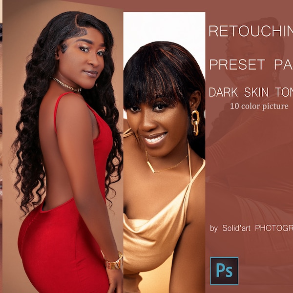 Retouching action preset park dark skin tone and light