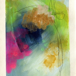 Abstract Mixed Media Painting Set: Graffiti Art Wall Decor (5.5x8.5)