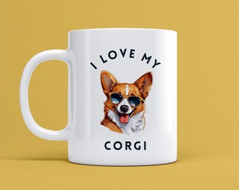 I Love My Corgie Mug, Dog mug, Funny Dog Lover Mug, Cute Dog Mom Gift, Animal Lover Present, Corgie Lovers, Dog Dad Gift, Dog Lover Present