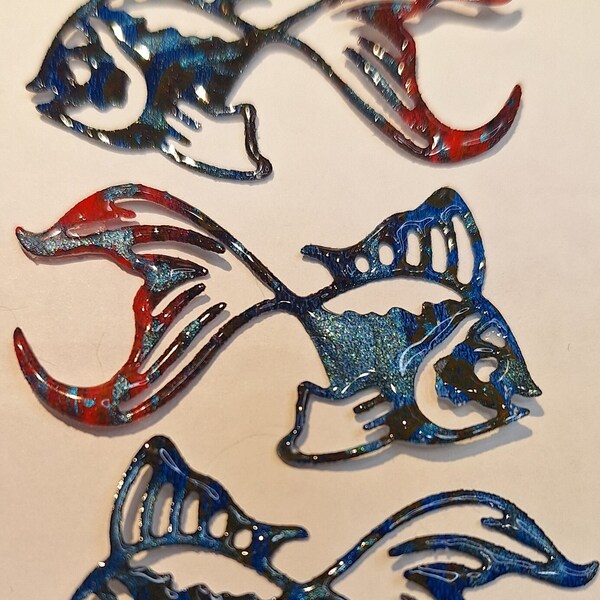 painted, resin coated fish