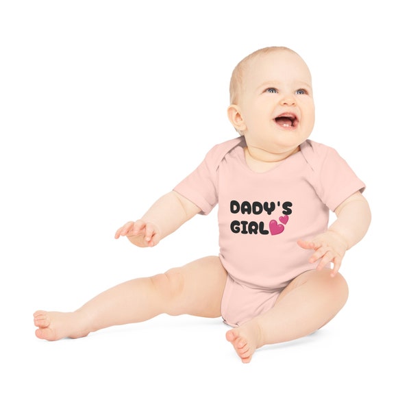 Papas Mädchen, Papaliebe Baby Bio-Body mit kurzen Ärmeln