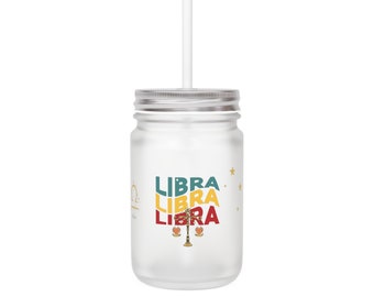 Libra Zodiac Design Mason Jar